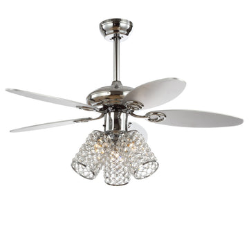 Kris 42" Crystal LED Ceiling Fan With Remote - JONATHAN Y